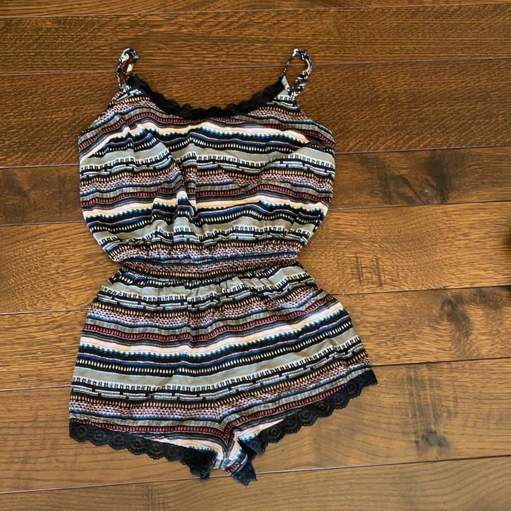 Forever 21 Black and Red Jumpsuit with Spaghetti Straps